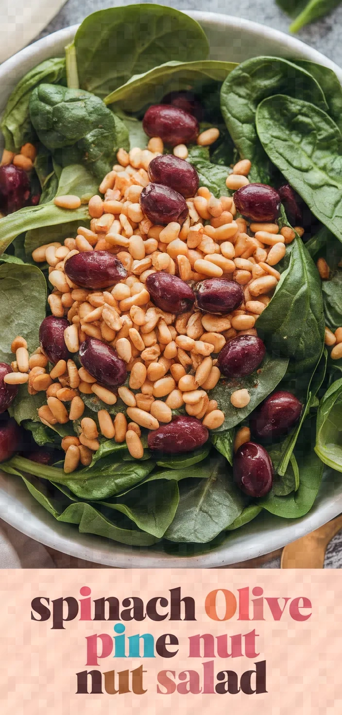 Spinach Salad With Olives And Pine Nuts Recipe