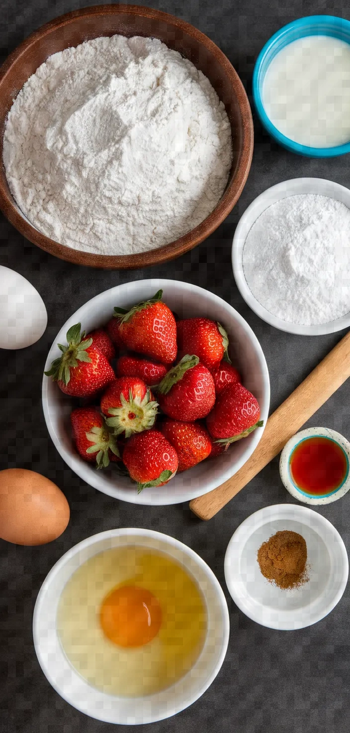 Ingredients photo for Strawberry Glazed Doughnuts Recipe