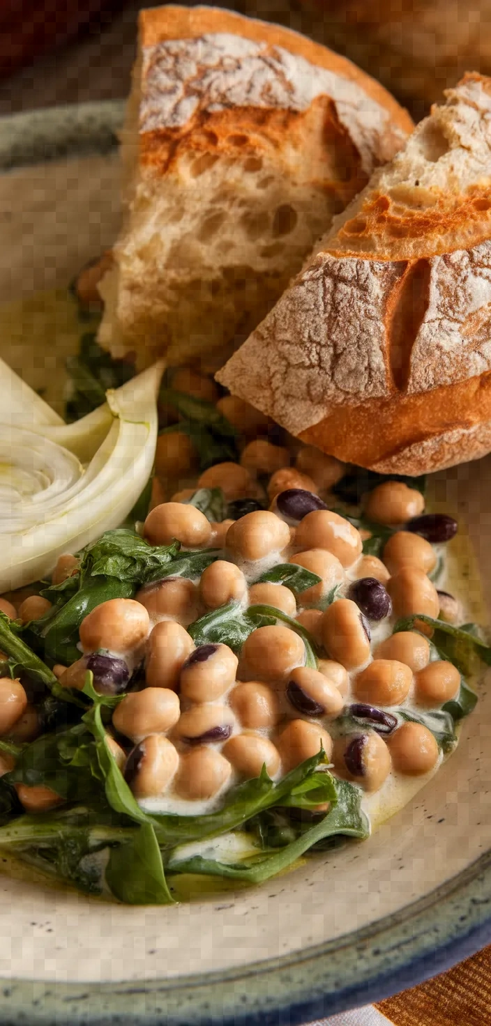 Black Eyed Peas With Greens And Fennel Mavromatika Me Maratho Recipe