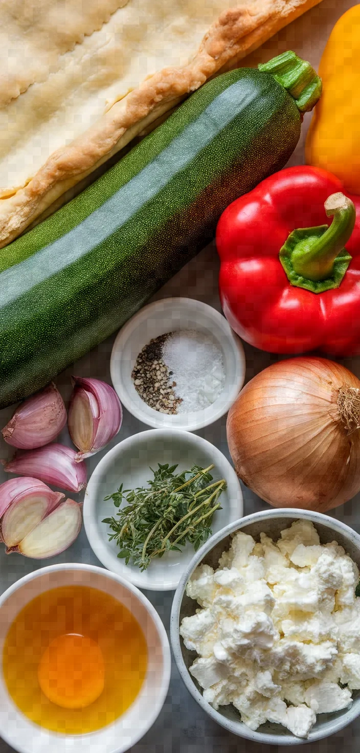 Ingredients photo for Caramelized Summer Vegetable Tart Recipe