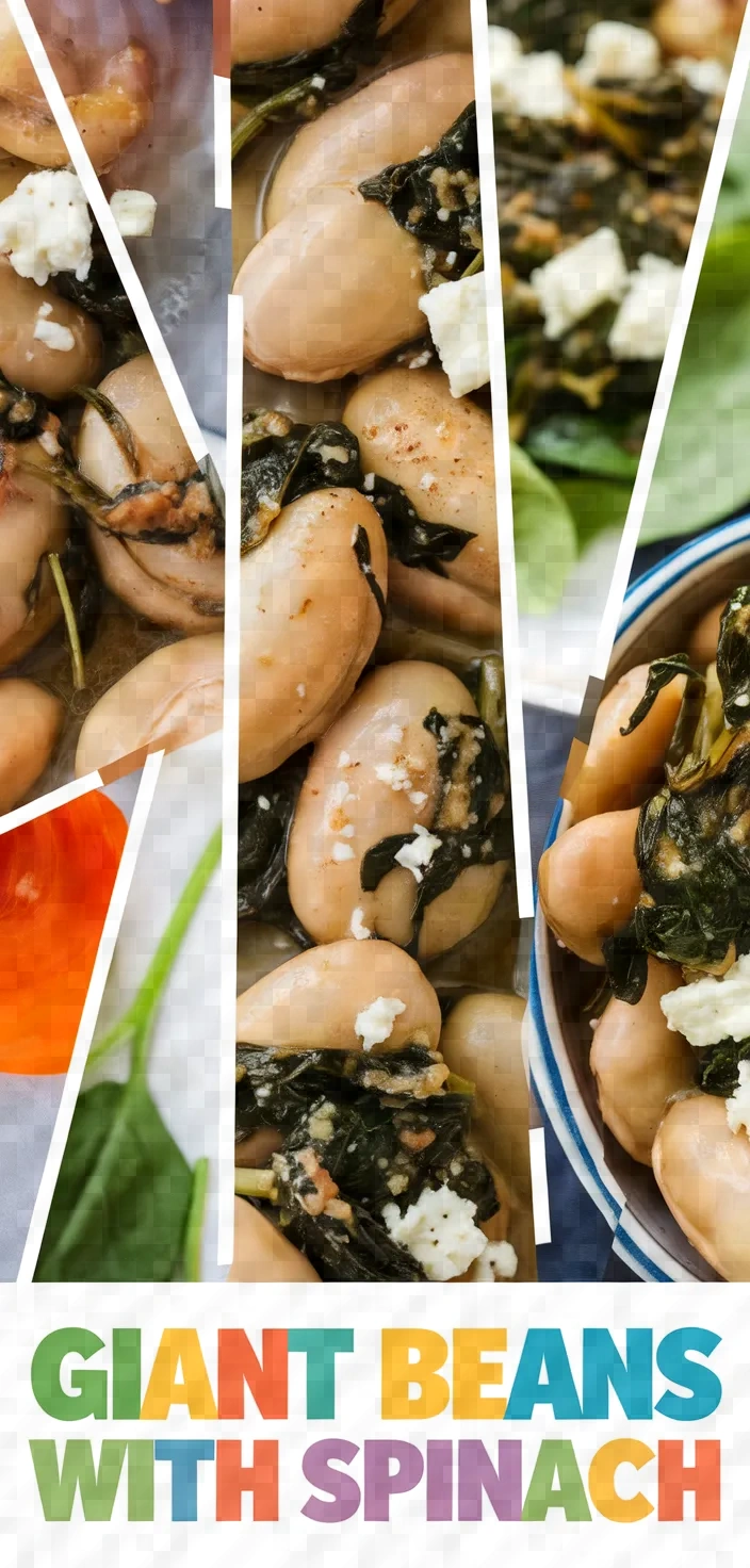 A photo of Giant Beans Baked With Spinach And Feta Recipe