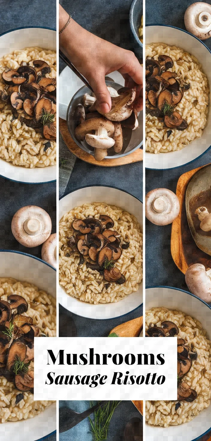 A photo of Mushrooms And Sausage Risotto Recipe