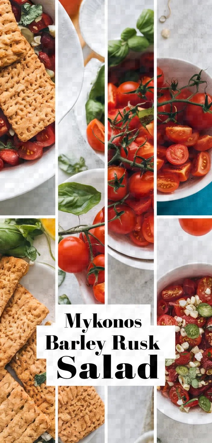 A photo of Mykonos Barley Rusk And Tomatoe Salad Recipe