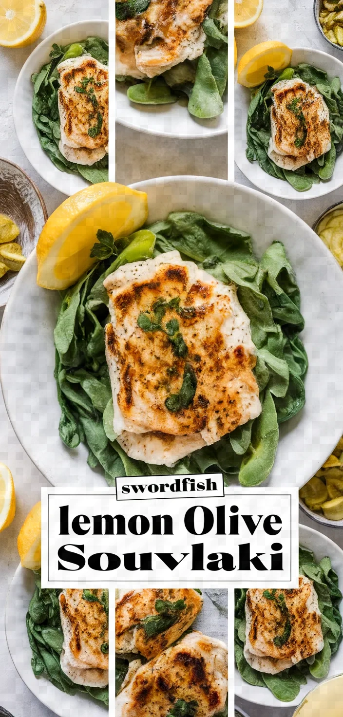 A photo of Swordfish Souvlaki With Lemon Olive Marinade Recipe