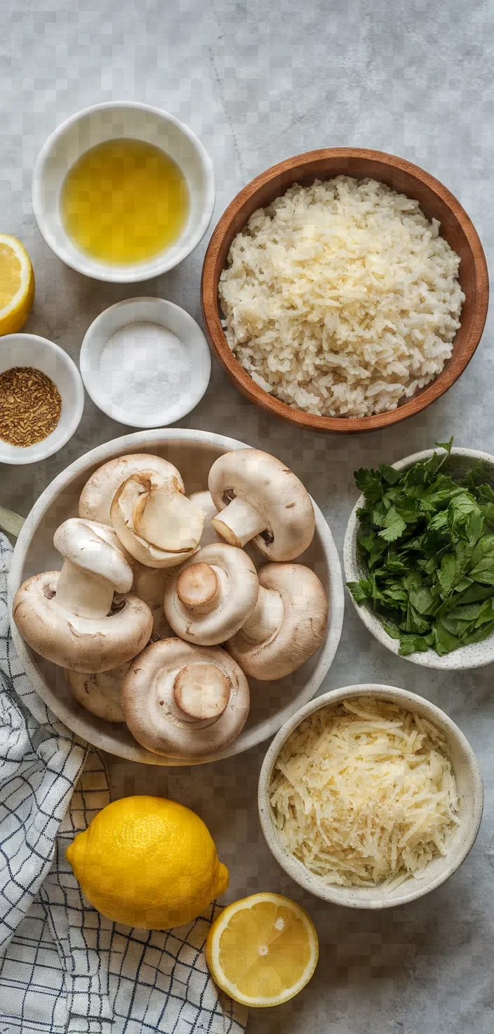 Ingredients photo for Greek Mushroom Pilafi Recipe