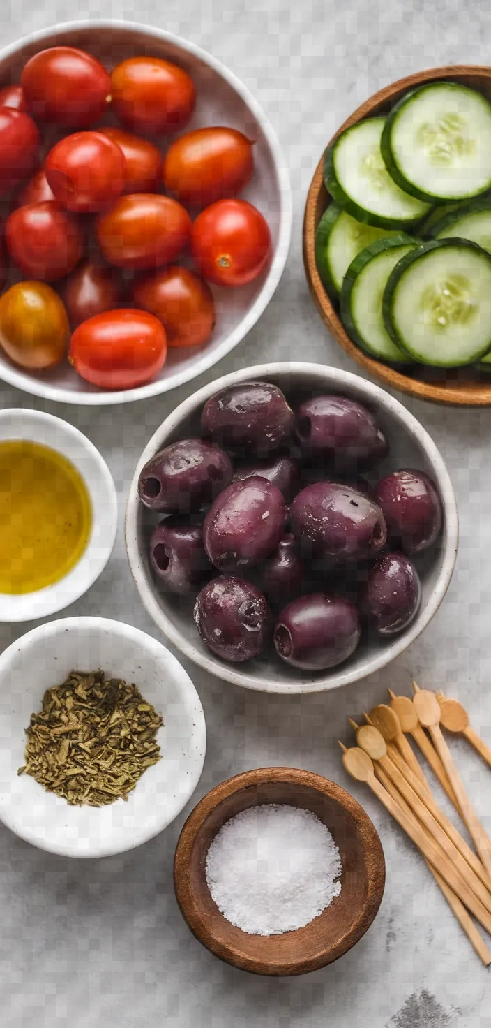 Ingredients photo for Greek Salad On A Stick Recipe