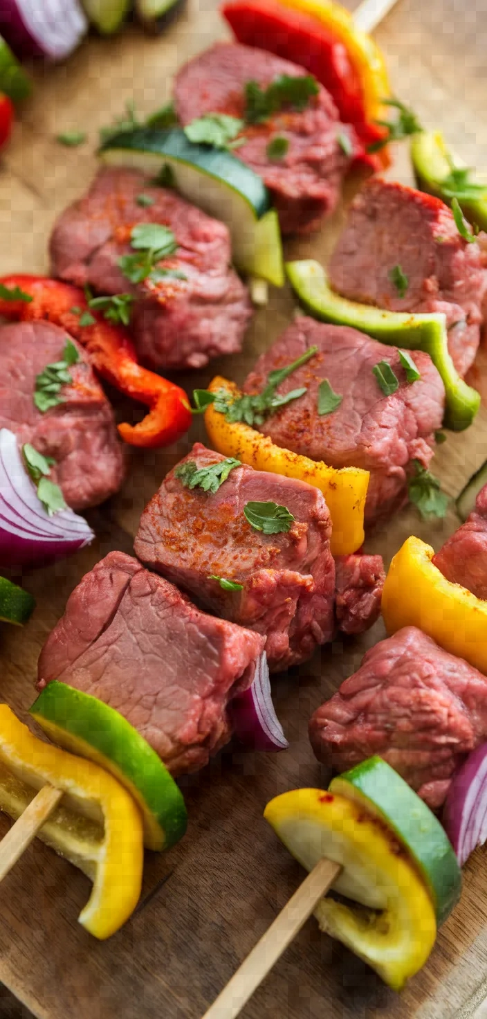 Ingredients photo for Lamb And Vegetable Souvlaki Recipe