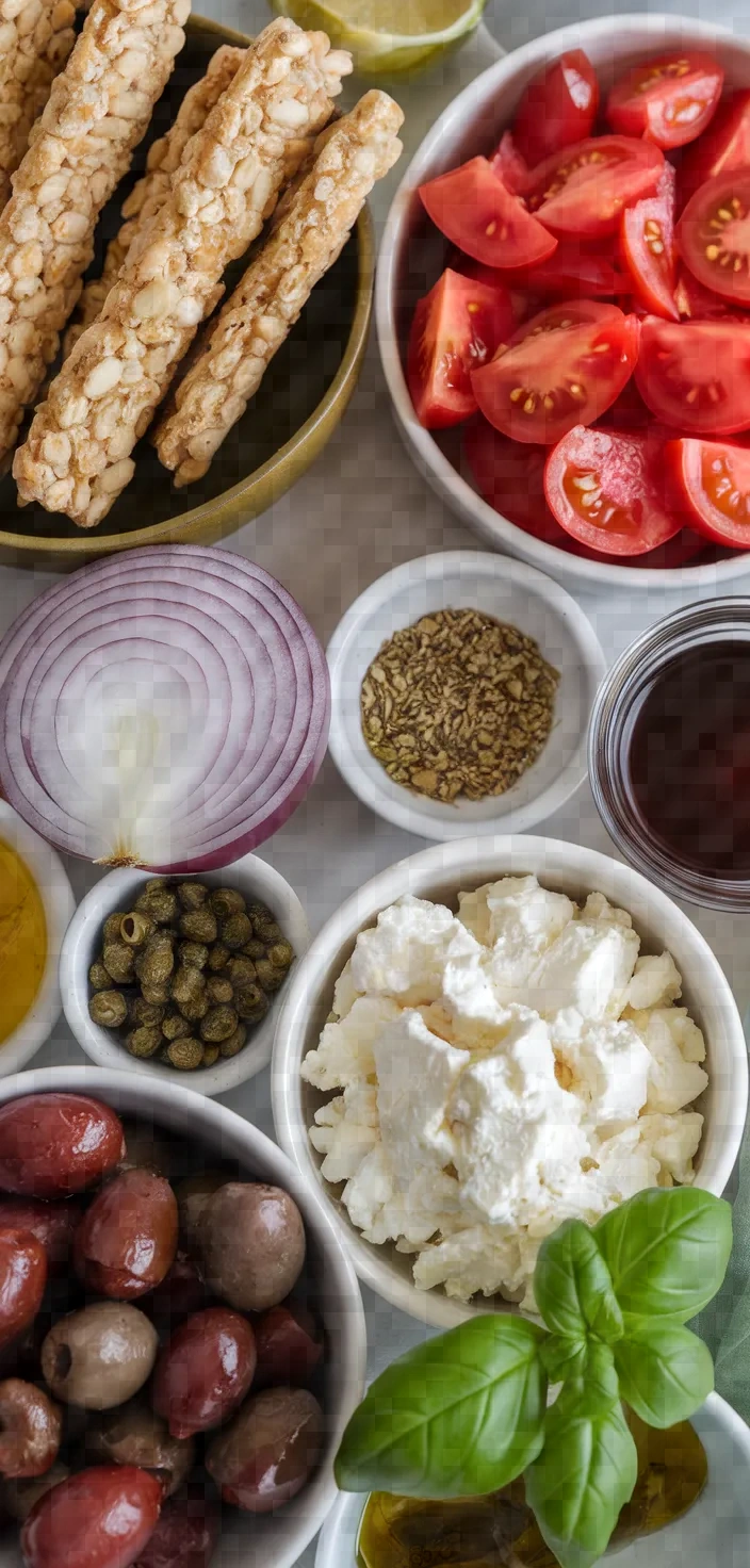 Ingredients photo for Mykonos Barley Rusk And Tomatoe Salad Recipe