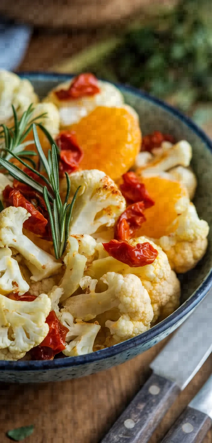 Ingredients photo for Sauteed Cauliflower With Rosemary Oranges Cumin And Dried Tomatoes Recipe