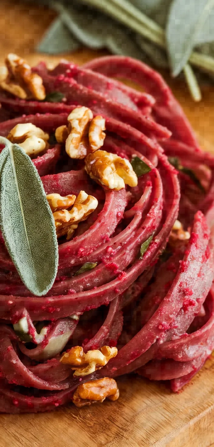 Smoked Beet Whole Wheat Pasta Walnuts Sage Whipped Feta Recipe