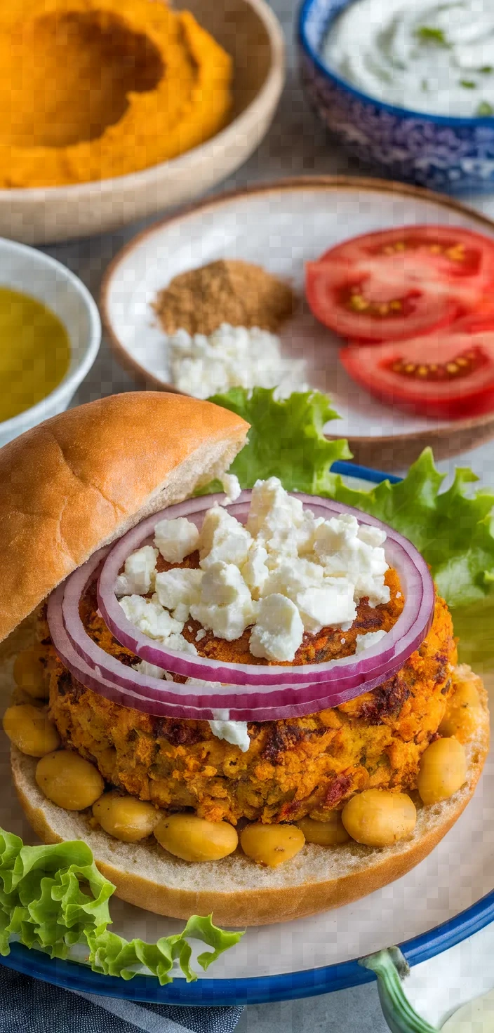 Ingredients photo for Vegetarian Burger With Pumpkin And Greek Fava Recipe