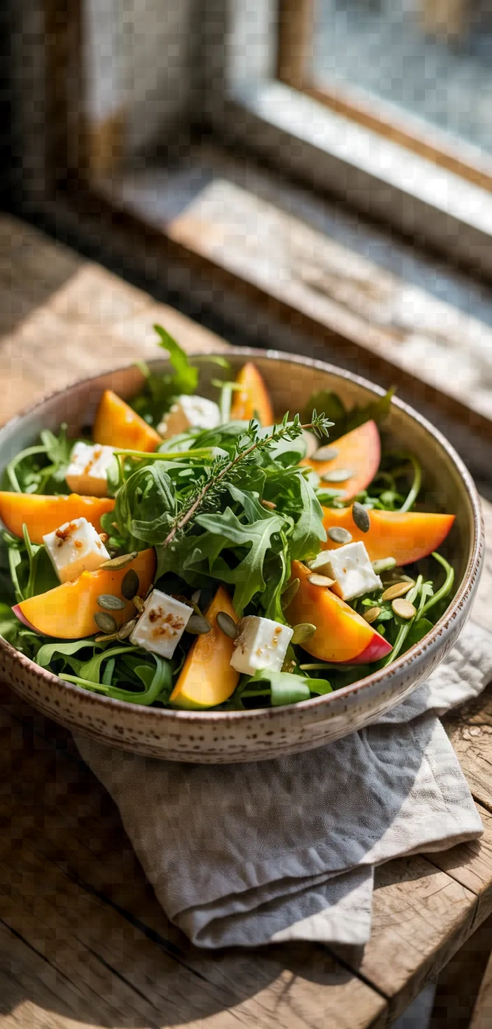 Photo of Arugula Persimmon Feta Salad Recipe