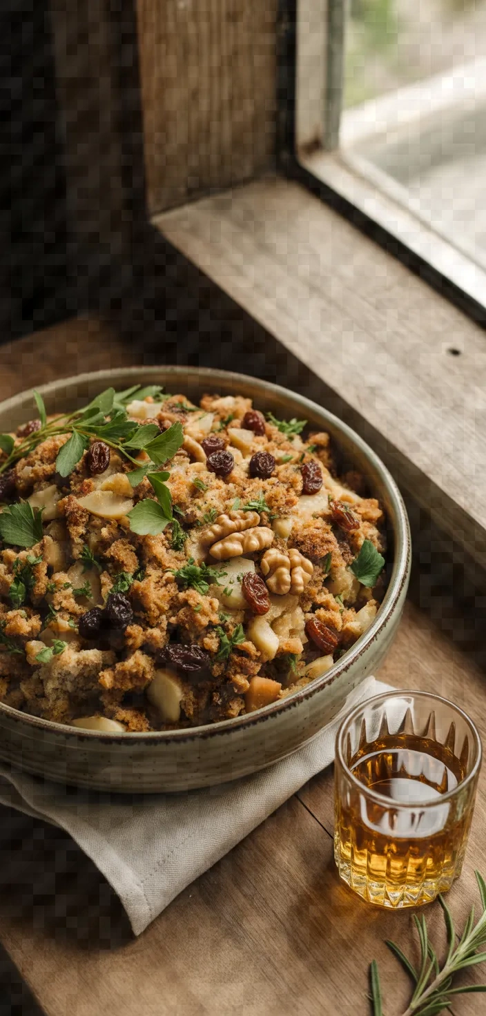 Photo of Bread Stuffing With Dried Fruits Nuts Herbs Greek Olive Oil Ouzo Recipe