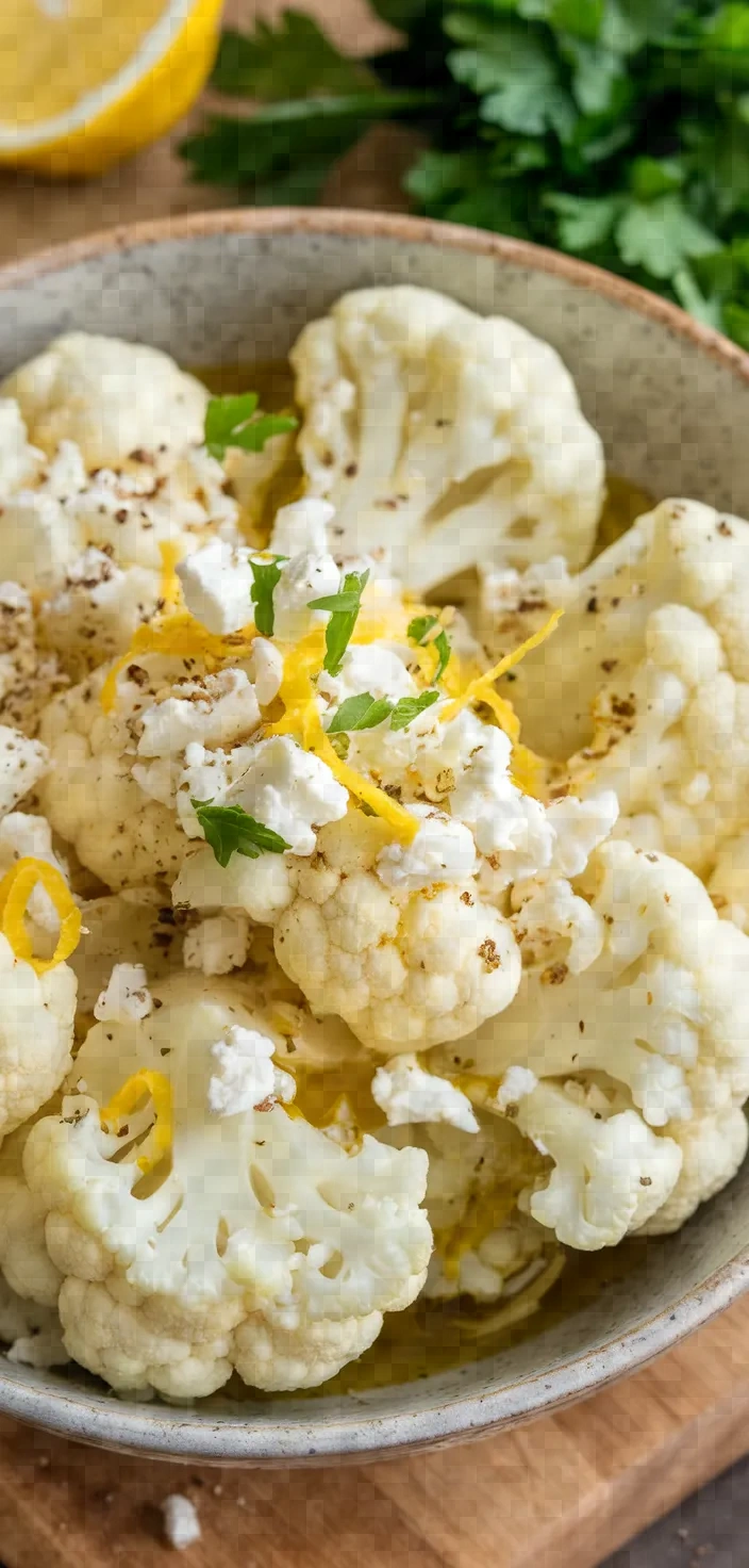 Ingredients photo for Cauliflower Roasted With Mustard Feta And Garlic Recipe