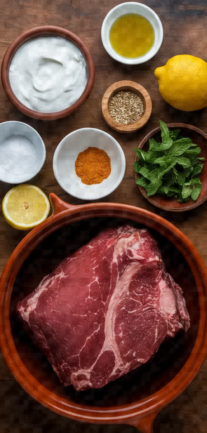 Ingredients photo for Clay Baked Lamb In A Greek Yogurt Crust Recipe