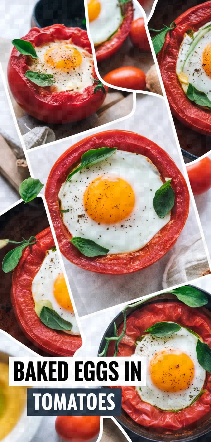 A photo of Eggs Baked Inside Tomatoes Recipe