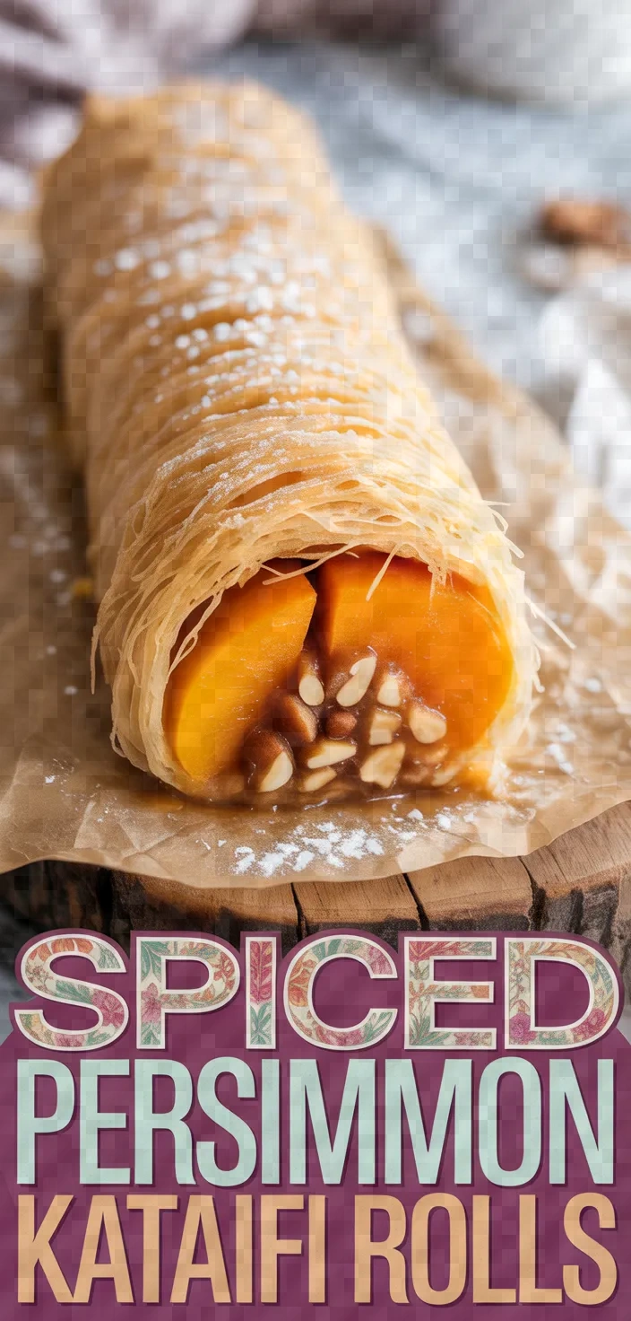 A photo of Ginger Spiced Persimmon Nut Kataifi Rolls Recipe