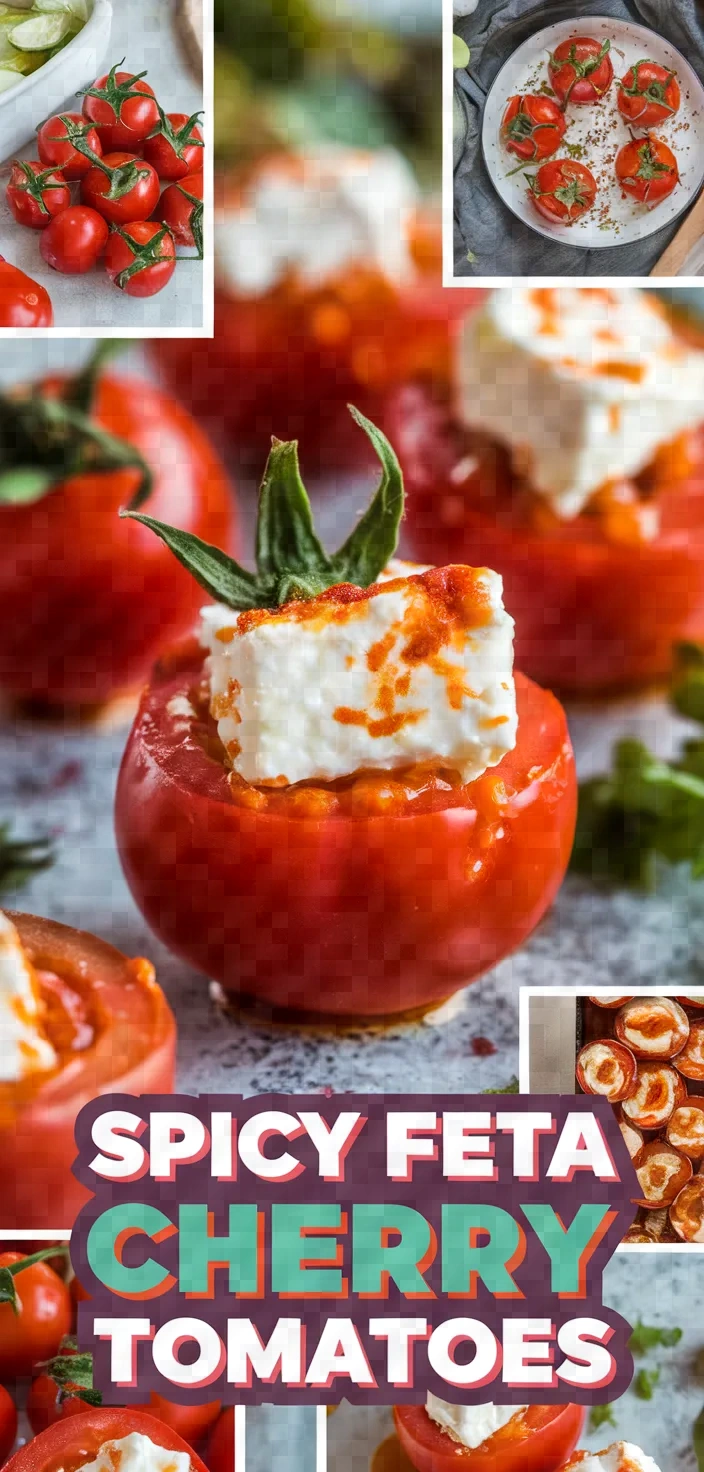 A photo of No Cook Cherry Tomatoes Stuffed With Spicy Feta Recipe