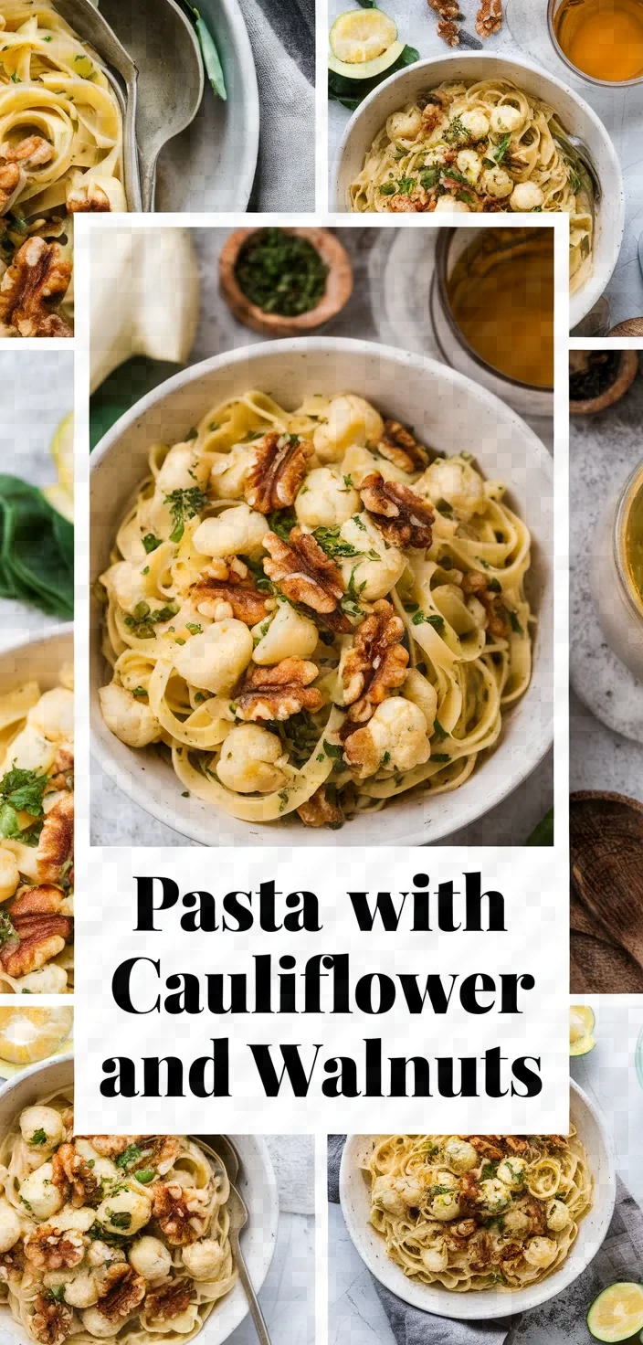 A photo of Whole Wheat Pasta With Sauteed Cauliflower Oranges Walnuts And Rosemary Recipe