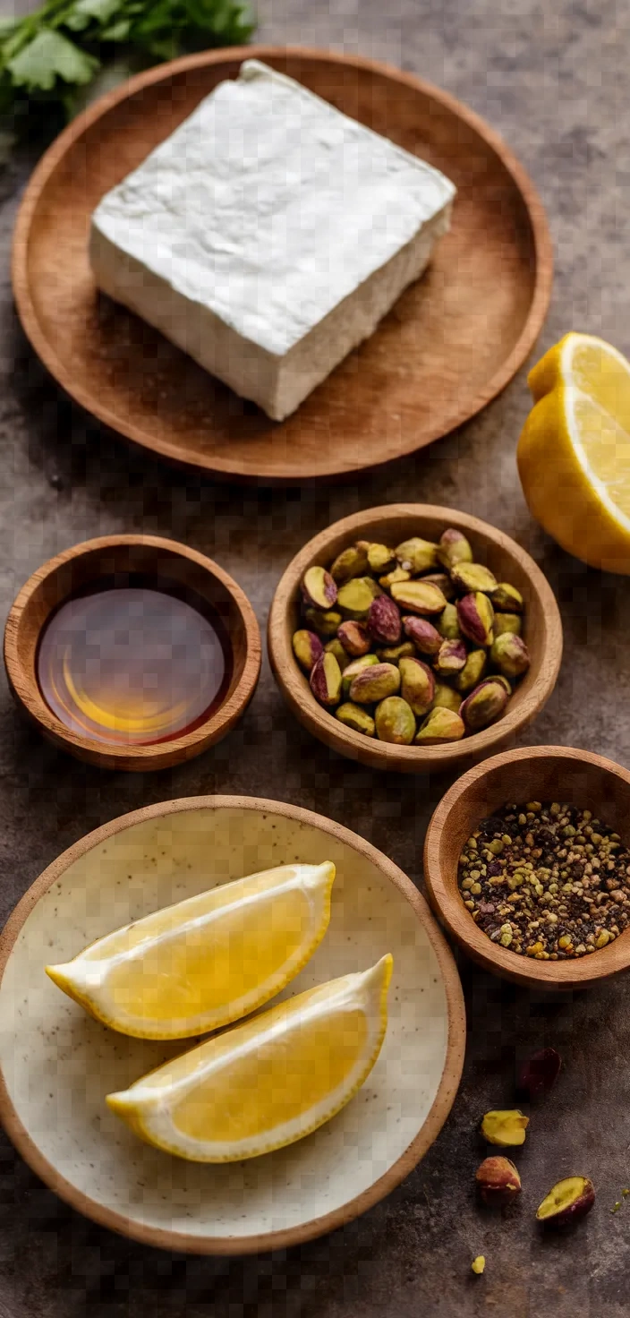 Ingredients photo for Feta Saganaki With Pistachios Recipe