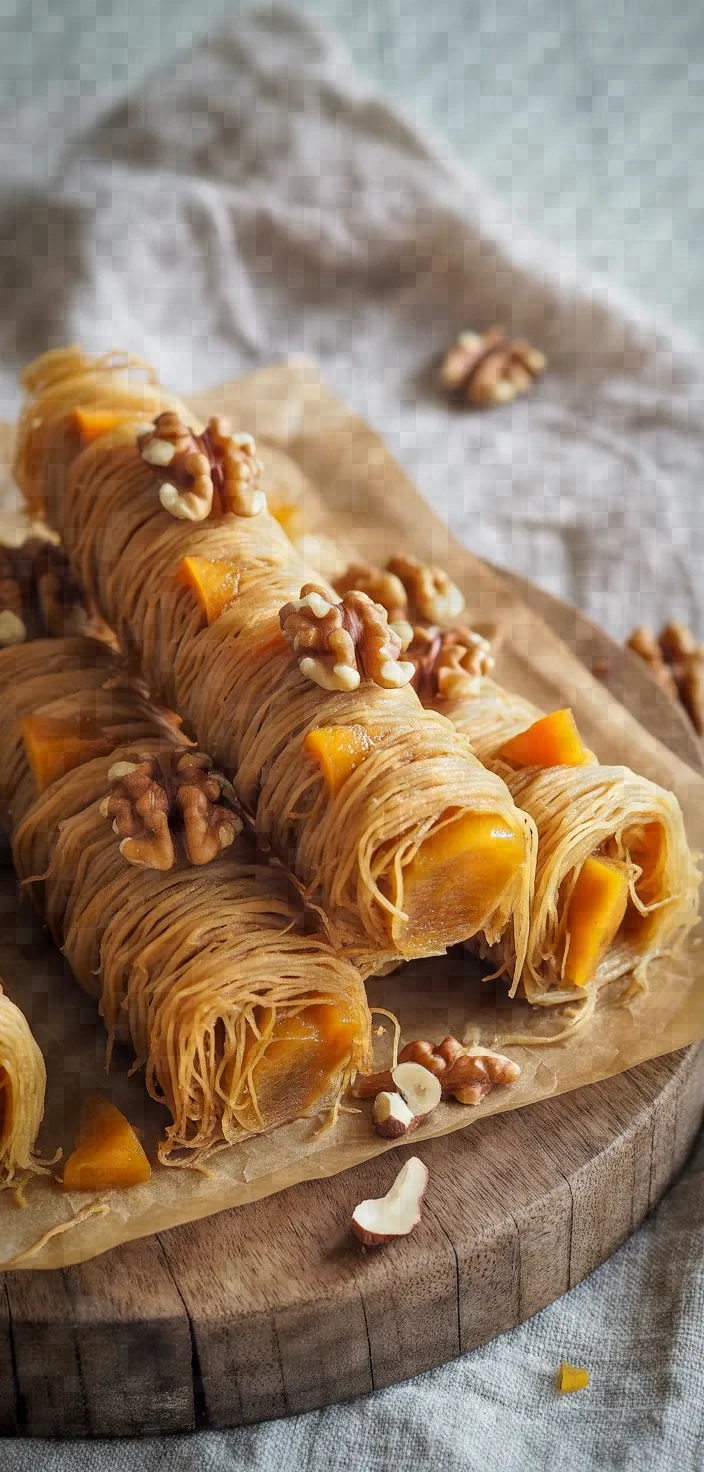 Photo of Ginger Spiced Persimmon Nut Kataifi Rolls Recipe