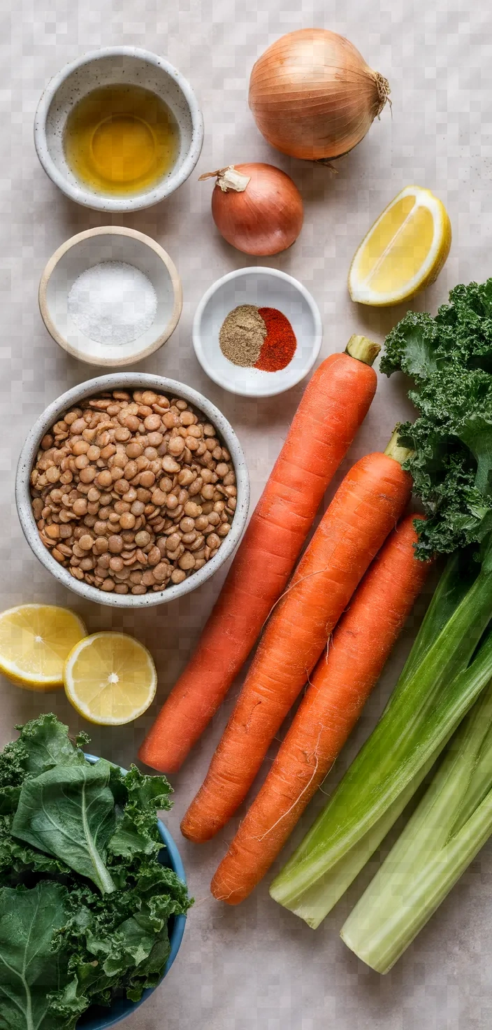 Ingredients photo for Lentil Soup With Kale And Chile Pepper Recipe