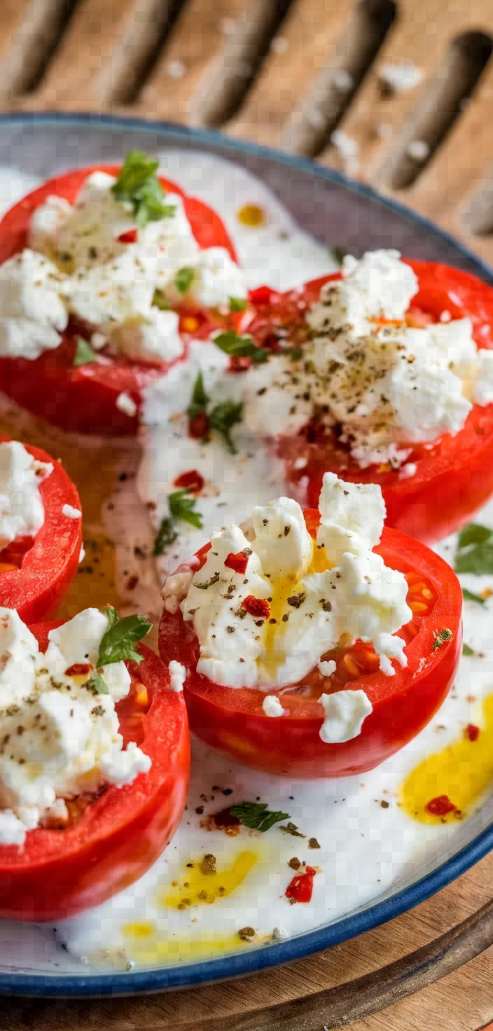 Ingredients photo for No Cook Cherry Tomatoes Stuffed With Spicy Feta Recipe