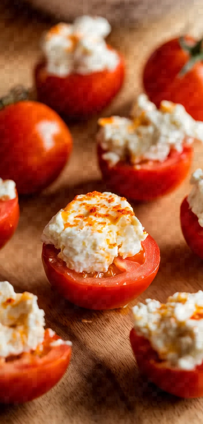 Photo of No Cook Cherry Tomatoes Stuffed With Spicy Feta Recipe
