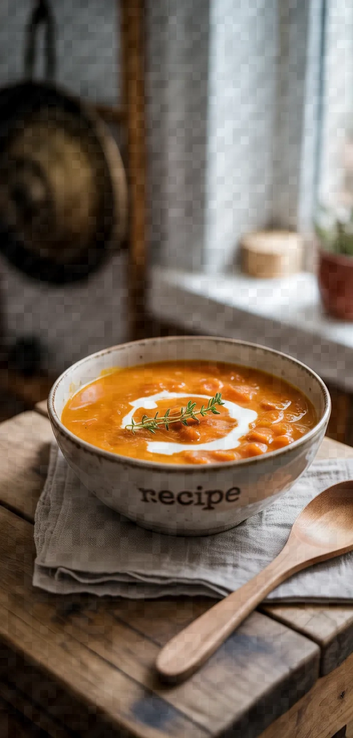 Photo of Roasted Sweet Potato Carrot Soup Recipe