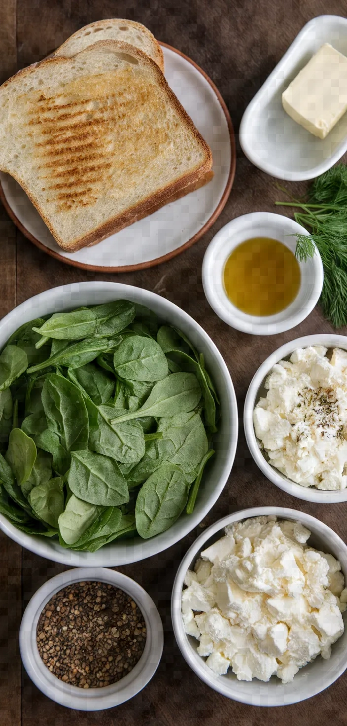 Ingredients photo for Spanakopita Grilled Cheese Recipe