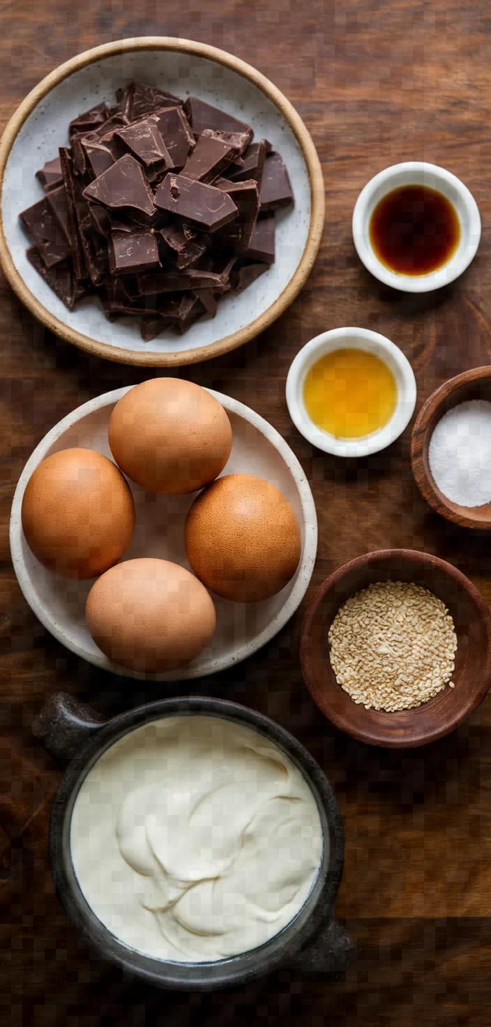 Ingredients photo for Tahini Chocolate Mousse Recipe