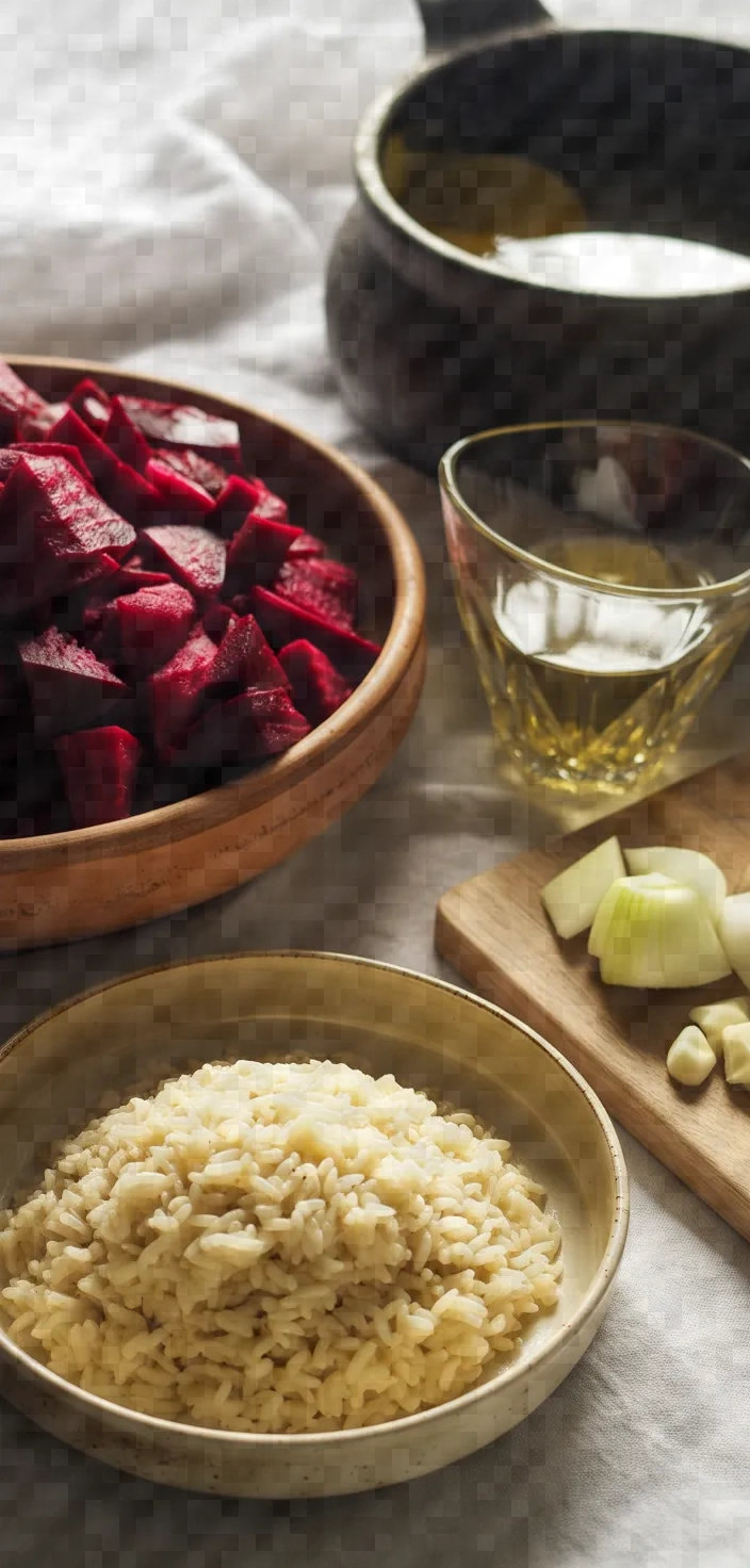 Ingredients photo for Beet Risotto With Feta Recipe
