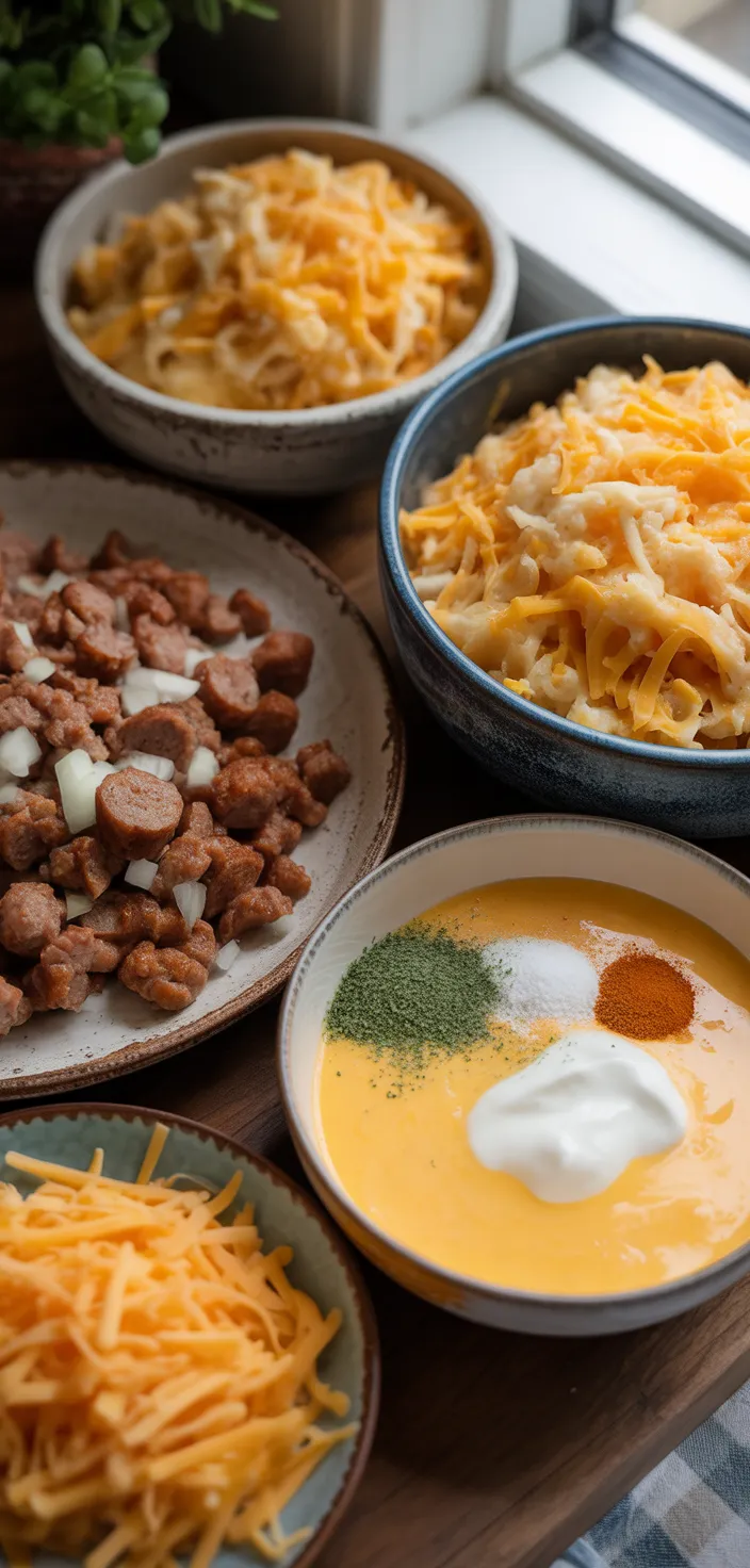 Ingredients photo for Best Breakfast Hashbrown Casserole Recipe