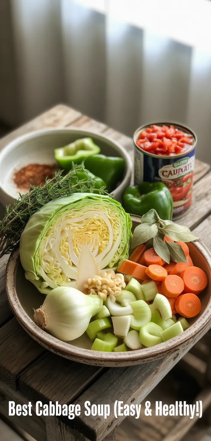 Ingredients photo for Best Cabbage Soup (Easy & Healthy!) Recipe