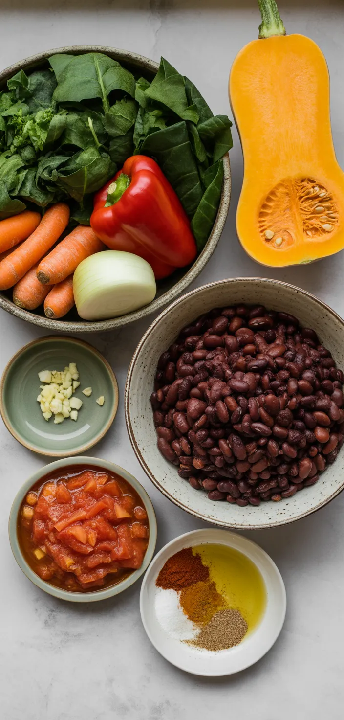 Ingredients photo for Black Bean Butternut Squash Stew Recipe