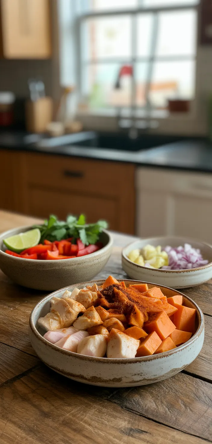 Ingredients photo for Chili Lime Sweet Potato And Chicken Skillet Recipe