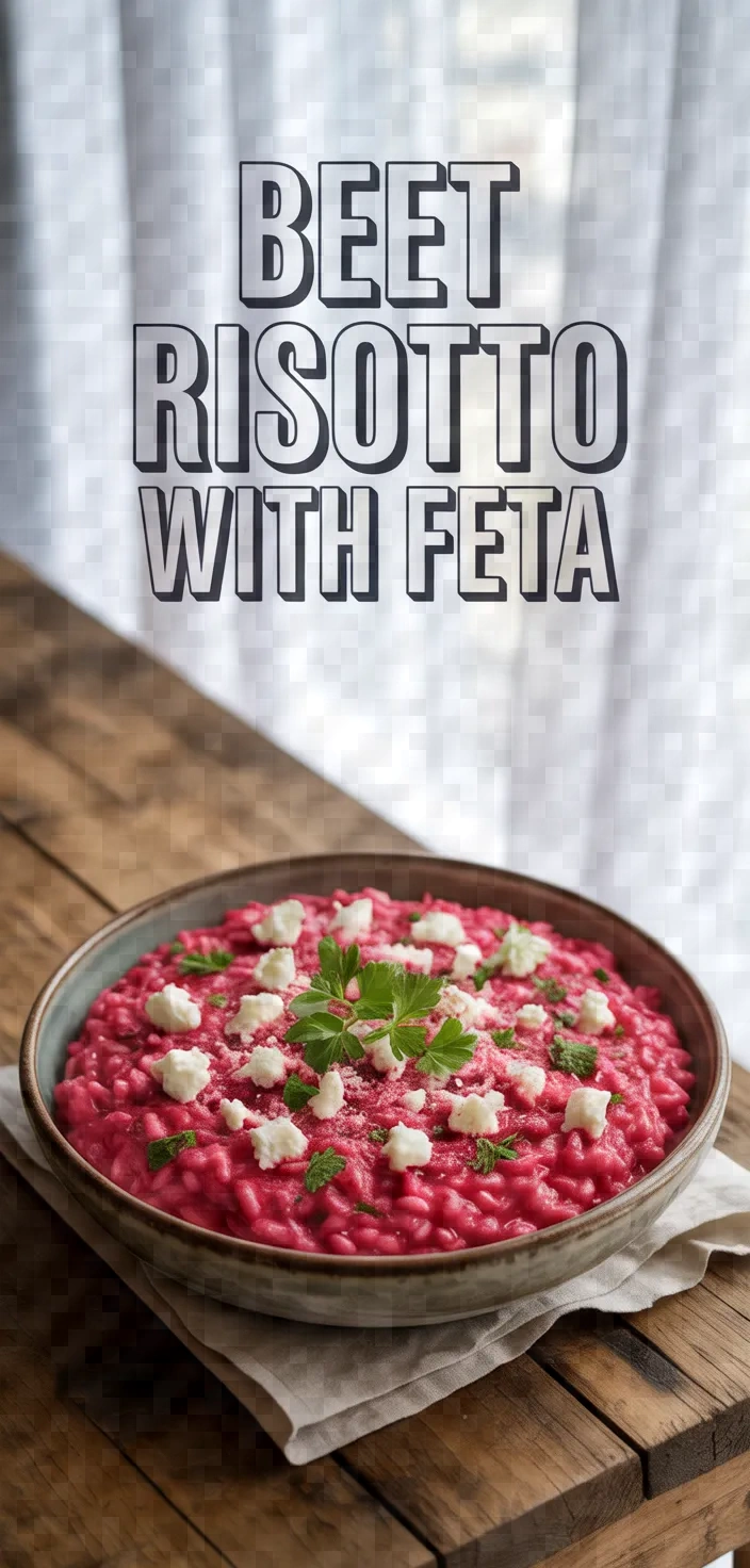 A photo of Beet Risotto With Feta Recipe