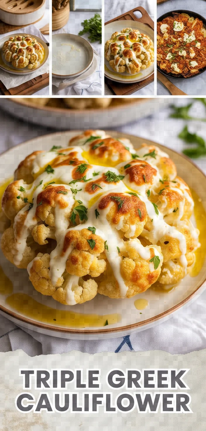 A photo of Cauliflower Baked With Three Greek Cheeses Recipe