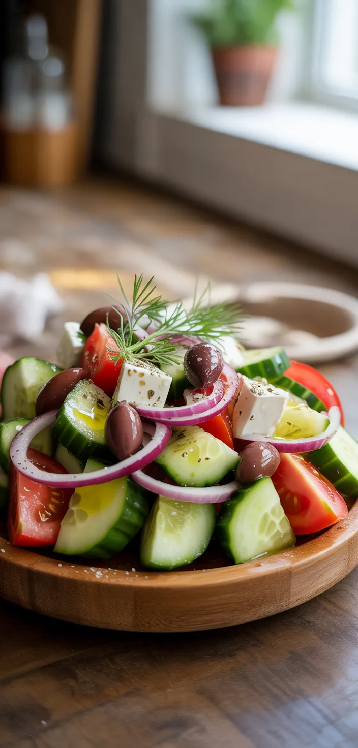 Ingredients photo for Greek Cucumber Salad (Quick And Easy!) Recipe