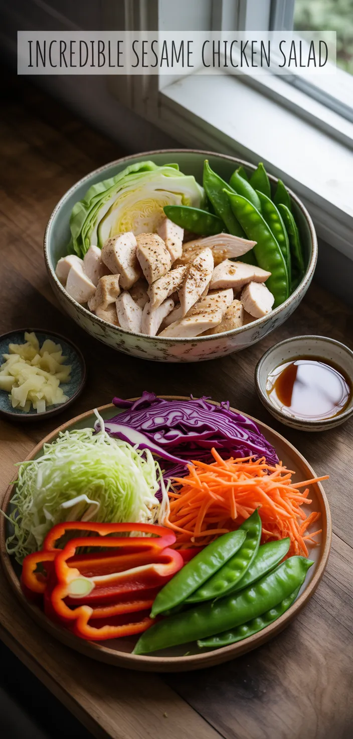 Ingredients photo for Incredible Sesame Chicken Salad Recipe