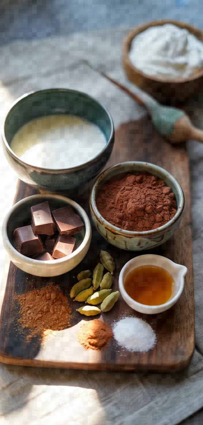 Ingredients photo for Mastiha Spiced Hot Chocolate Recipe