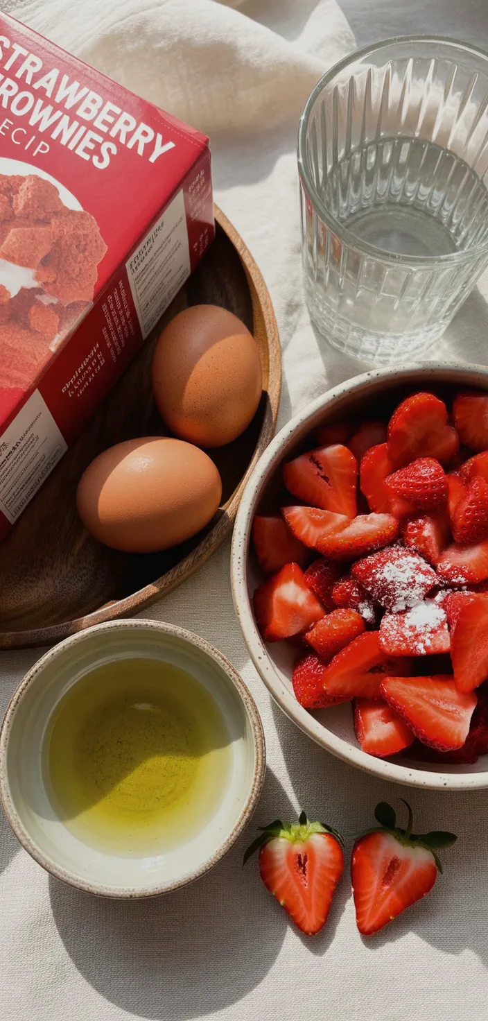 Ingredients photo for Strawberry Brownies Recipe