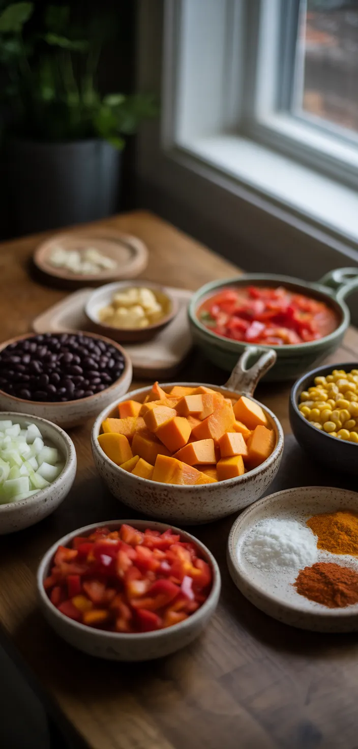 Ingredients photo for Butternut Squash & Black Bean Enchilada Skillet Recipe