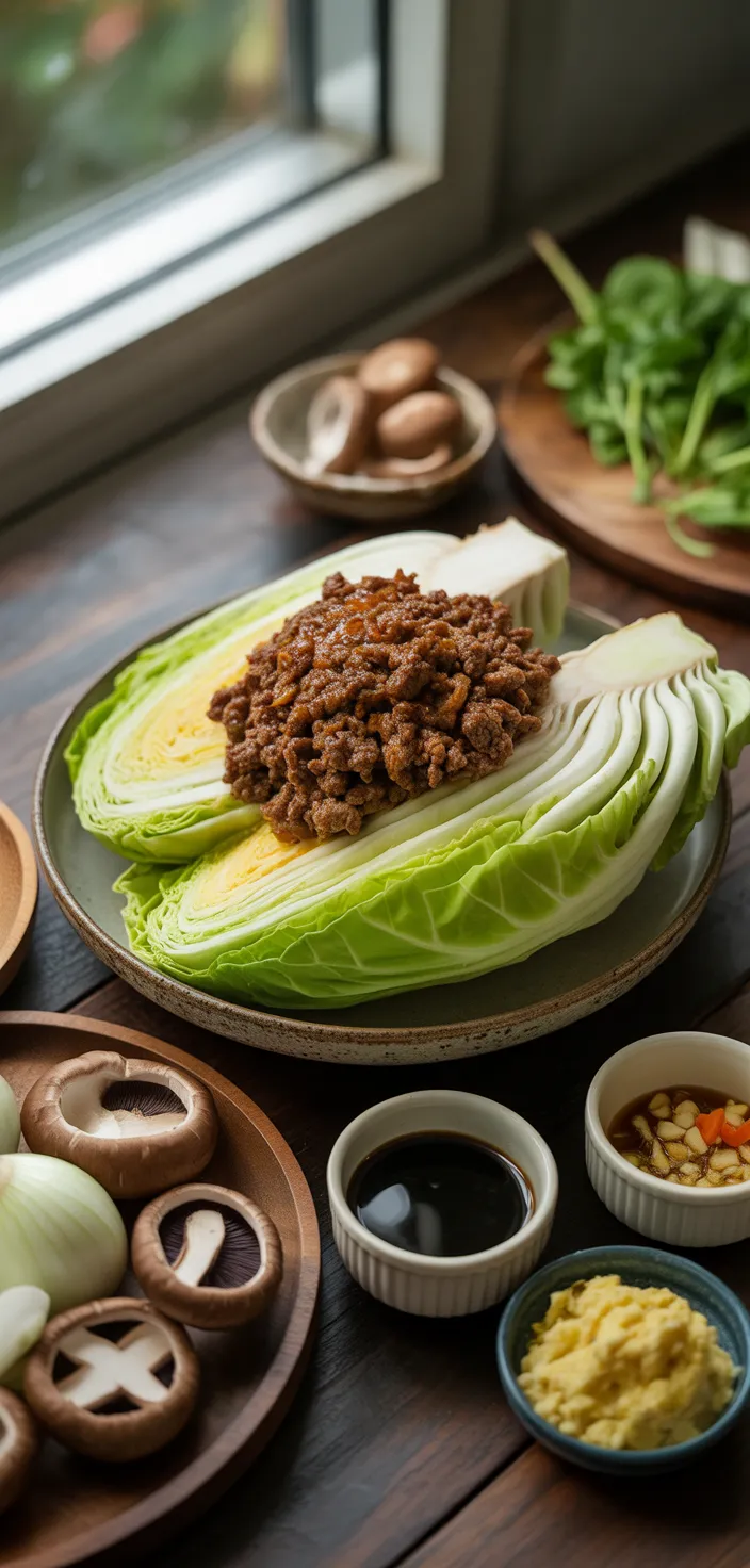 Ingredients photo for Chinese Ground Beef And Cabbage Stir Recipe