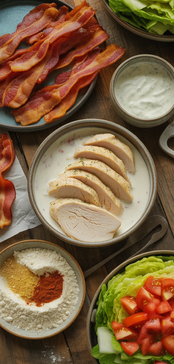 Ingredients photo for Crispy Chicken Bacon Ranch Wrap Recipe
