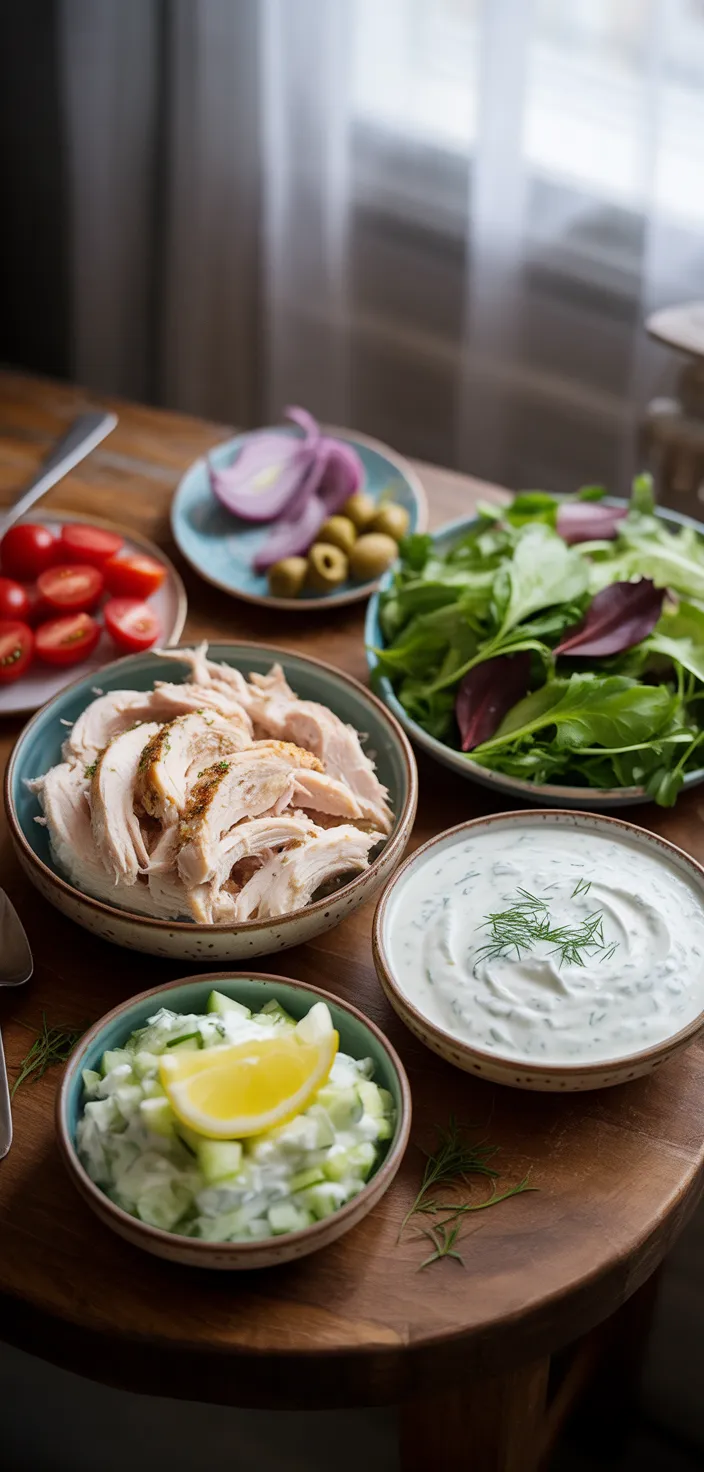 Ingredients photo for Easy Greek Tzatziki Chicken Salad Recipe