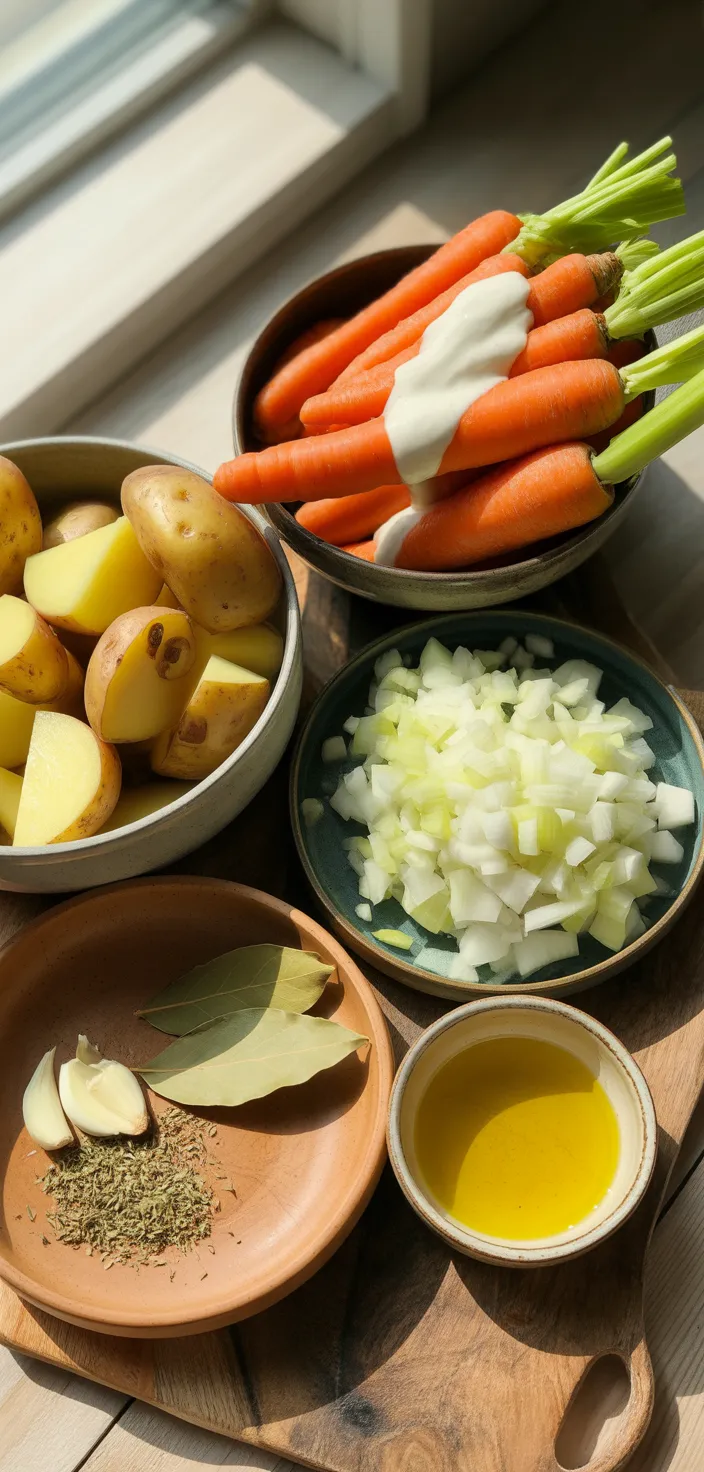 Ingredients photo for German Potato Soup (Kartoffelsuppe) Recipe