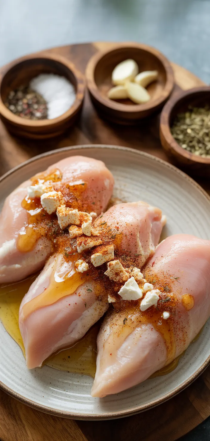 Ingredients photo for Hot Honey Feta Chicken – Sweet, Spicy & Irresistibly Tender Recipe