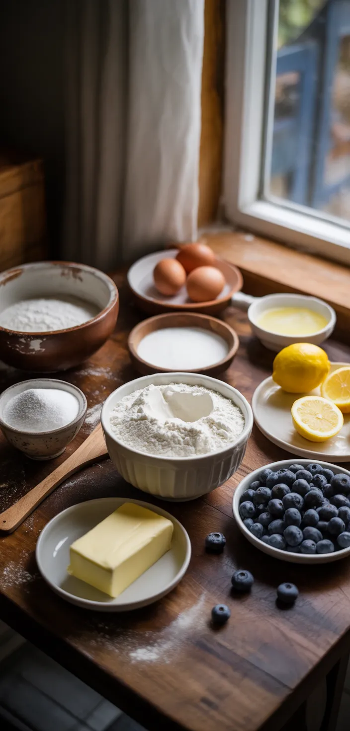 Ingredients photo for Lemon Blueberry Bread With Lemon Glaze I Baker Bettie Recipe