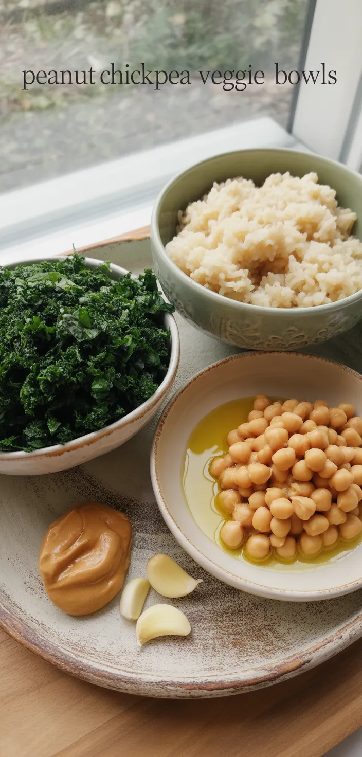 Ingredients photo for Peanut Chickpea & Veggie Bowls Recipe